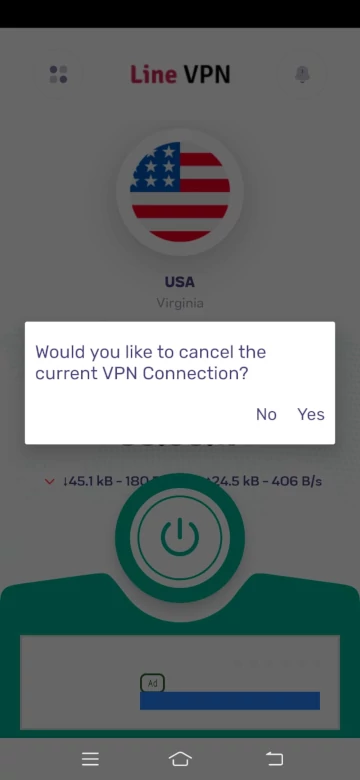 Line VPN Turn Off Screen